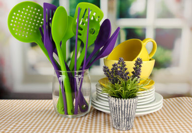 Kitchen utensils made from plastic