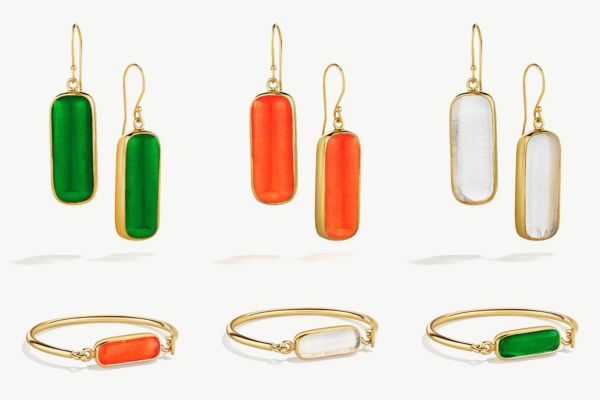 jewelry made from recycled brass and glass by Kenyan artisans