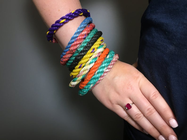 recycled nylon rope bracelets