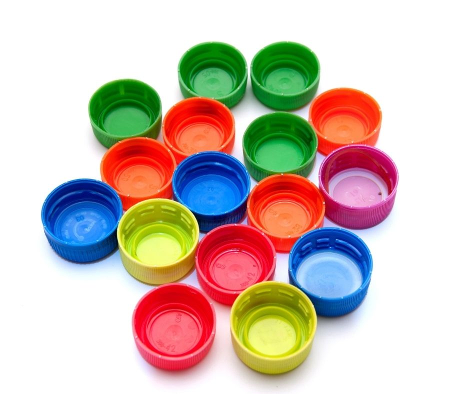Plastic bottle tops made from LDPE or plastic no 4.