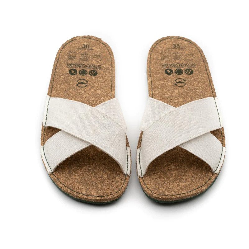 recycled cork and cotton sandals