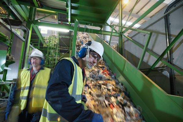 Sorting recyclables at a Material Recycling Facility (MRF)