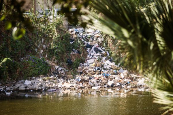 Plastic pollution in rivers and creeks will ultimately travel to the ocean